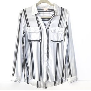 STRIPED POCKET SHIRT (GREY / BLACK / WHITE)